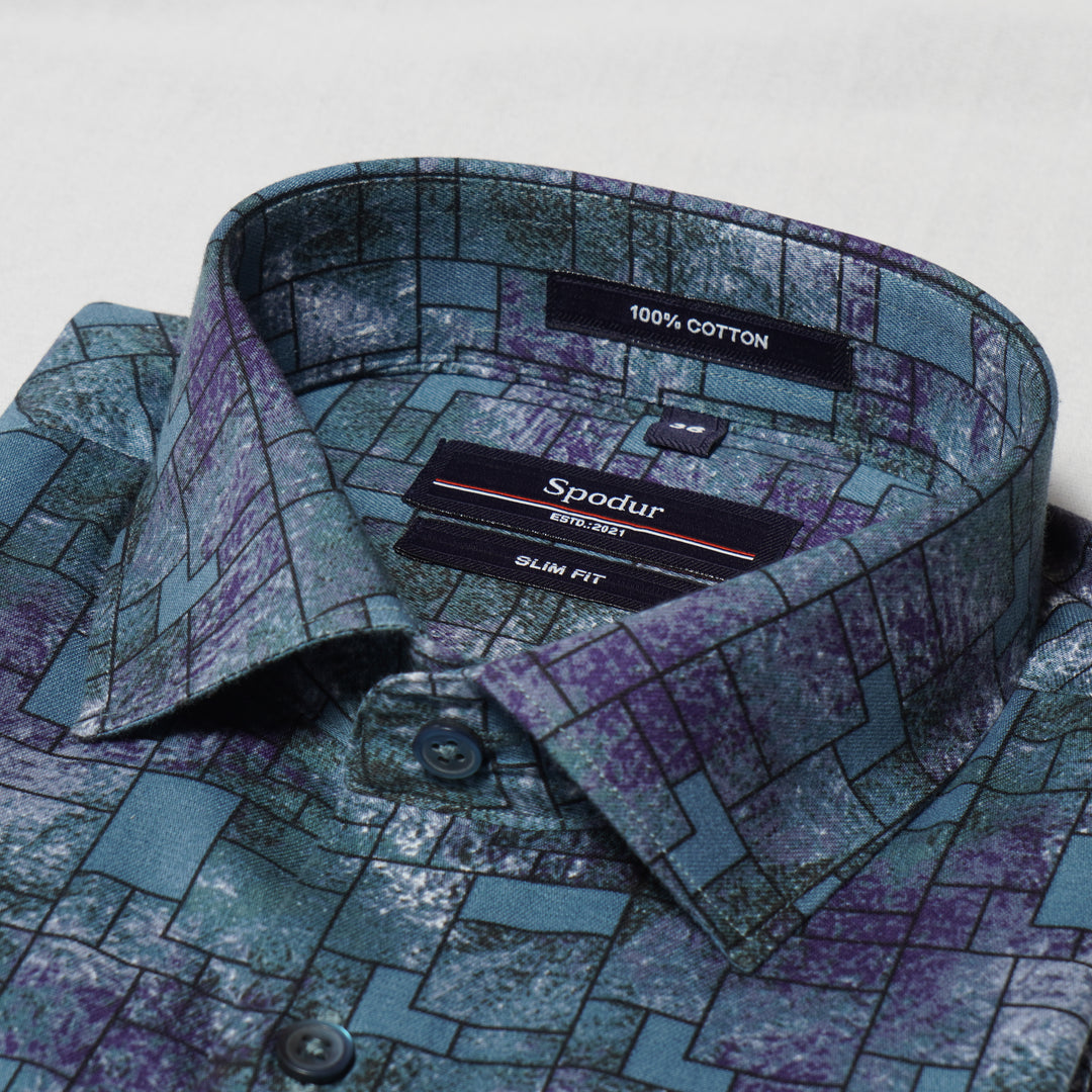 Classic Fit Printed Premium Cotton Shirt