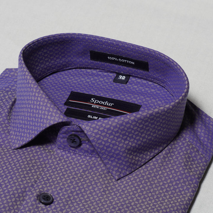 Men's Premium Purple Printed Cotton Shirt