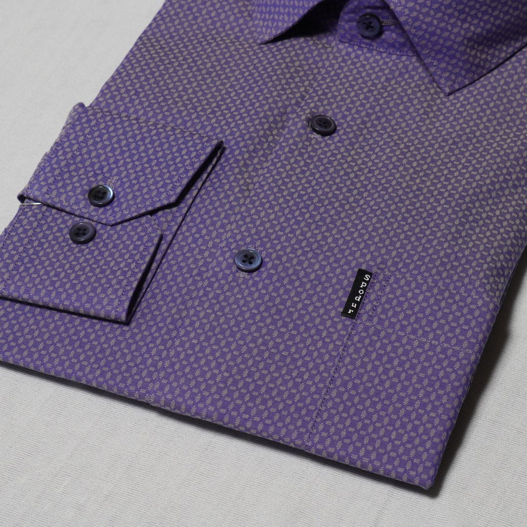 Men's Premium Purple Printed Cotton Shirt