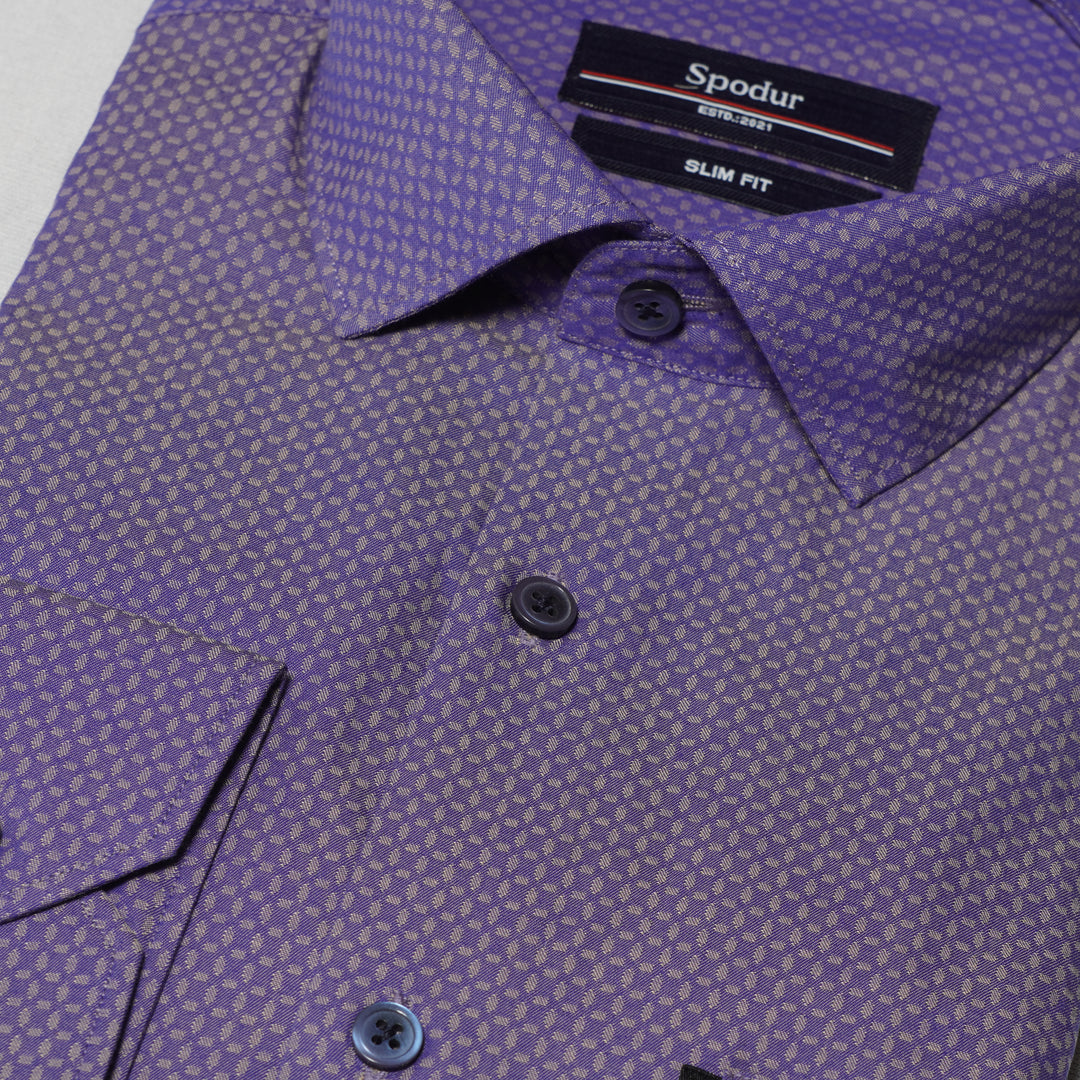 Men's Premium Purple Printed Cotton Shirt