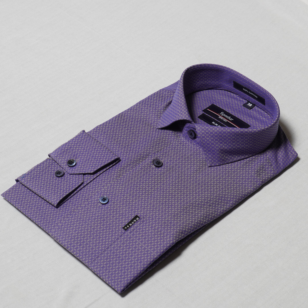 Men's Premium Purple Printed Cotton Shirt