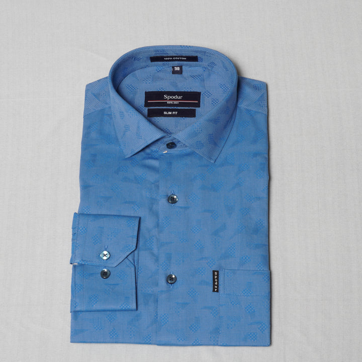 Men's Exclusive Blue Printed Premium Shirt