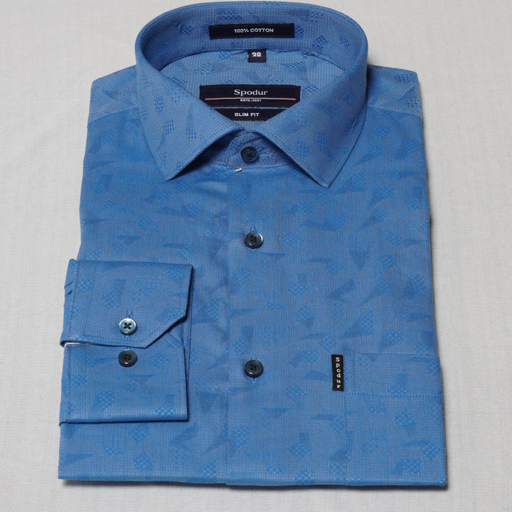 Men's Exclusive Blue Printed Premium Shirt