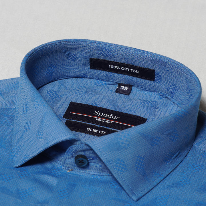 Men's Exclusive Blue Printed Premium Shirt