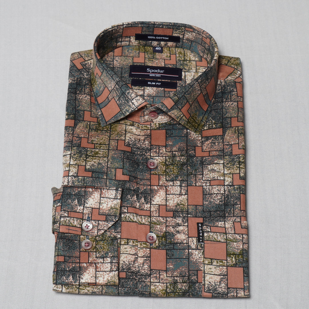 Men's Bold Multicolor Printed Premium Shirt