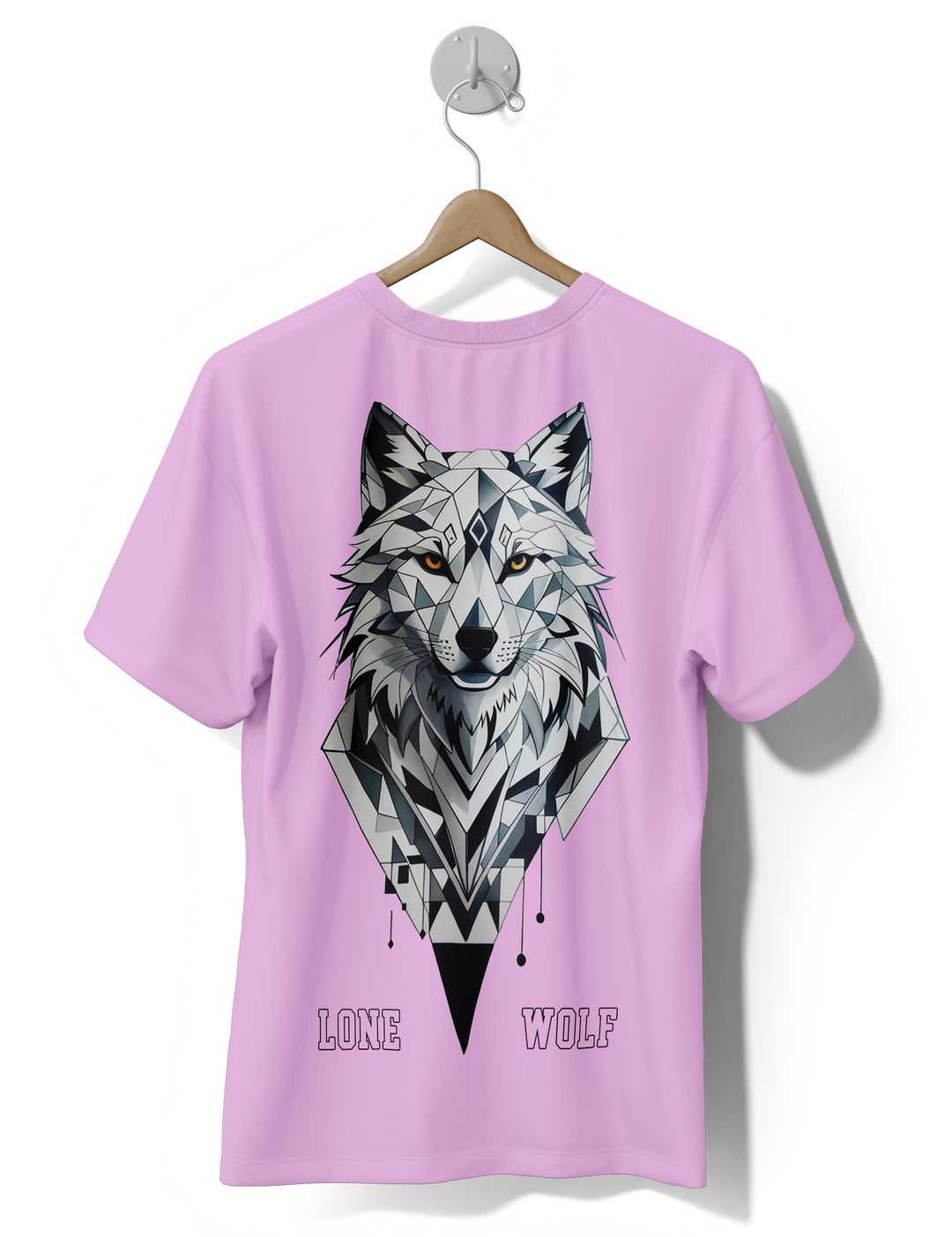 Men's Purple Wolf Graphic Printed Oversized T-shirt