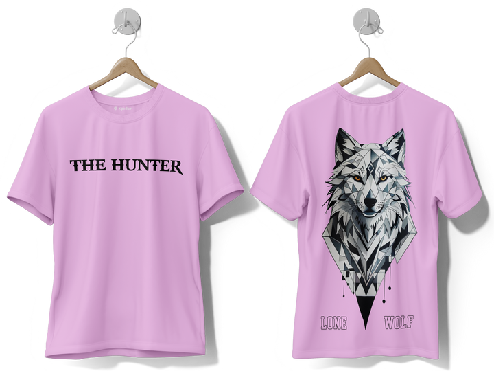 Men's Purple Wolf Graphic Printed Oversized T-shirt